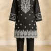 Elegant Black Embroidered 2-Piece Suit